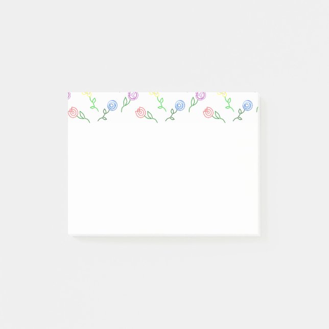 Geometrische Blume Post-it Klebezettel (Vorderseite)