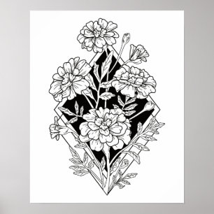 Geometrische Blume Poster
