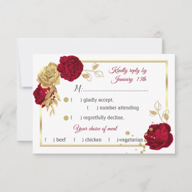 geometrische Blume RSVP Karte (Vorderseite)