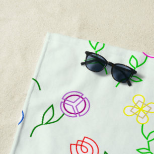 Geometrische Blume Strandtuch