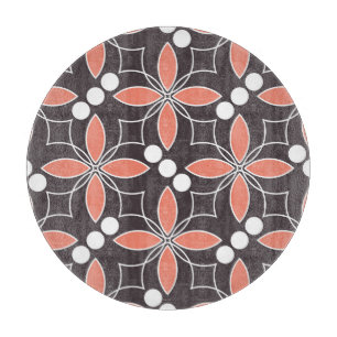 Geometrische Blumen, vintage künstlerisches Muster Schneidebrett