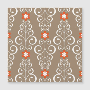 Geometrische Blumen: Vintage Nahtloses Design Magnetkarte
