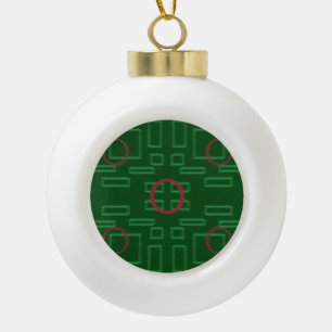 Geometrische Boxen auf Gerahmtem Schneeflocken Keramik Kugel-Ornament