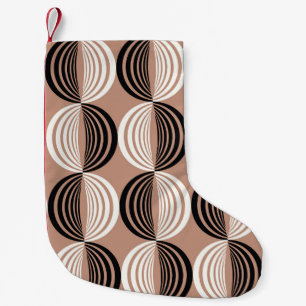 Geometrische braune Kreise Nahtloses Design Kleiner Weihnachtsstrumpf