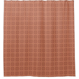 Geometrische braune Terrakotta Art Deco Duschvorhang