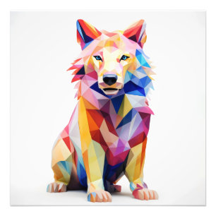 Geometrische Bunte Hund Fotodruck