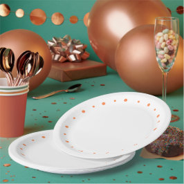 Geometrische Burnt Orange Polka Dots Pappteller