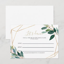 Geometrische Chic Foliage Wedding Song Request Car RSVP Karte