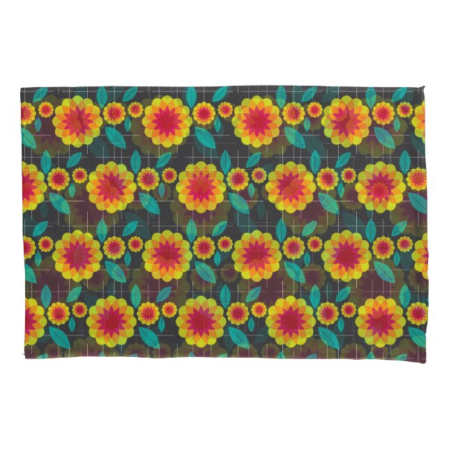 Geometrische Chrysanthemen Kissenbezug (Vorderseite)