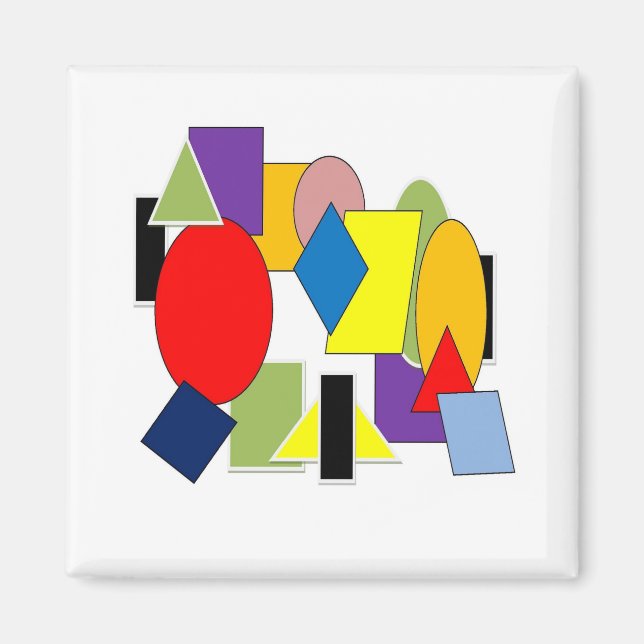 Geometrische Collage 3 Magnet (Vorne)