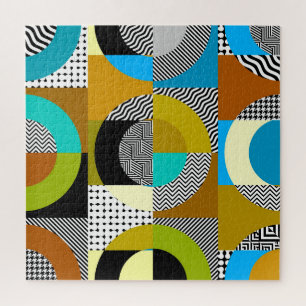 Geometrische Collage: Kreise, Vintages Muster.