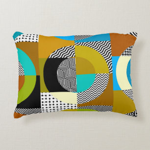 Geometrische Collage: Kreise, Vintages Muster. Dekokissen