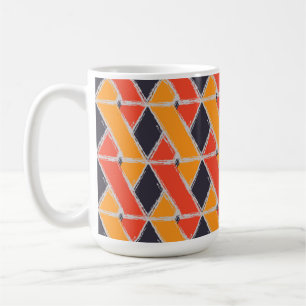 Geometrische coole, gelbe, rote Pinselstrichkunst Kaffeetasse