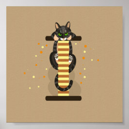 Geometrische Darstellung der Katze Poster