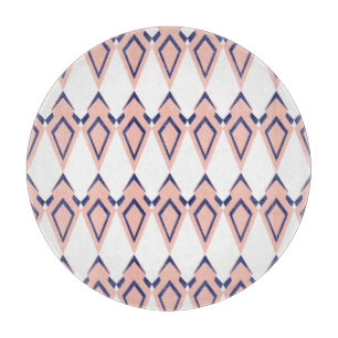 Geometrische Deco-Formen Pink Koralle Blau Schneidebrett