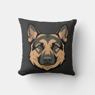 Geometrische Deutsche-Schäferhund-Gesichtskunst Kissen