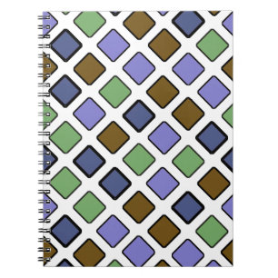 Geometrische Diagonalquadrate blau Notizblock
