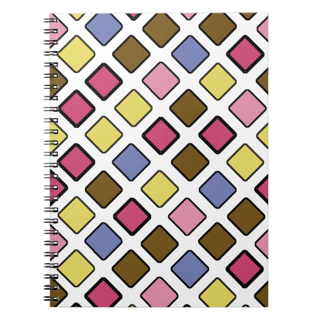 geometrische DiagonalTiles Pink Notizblock (Vorderseite)