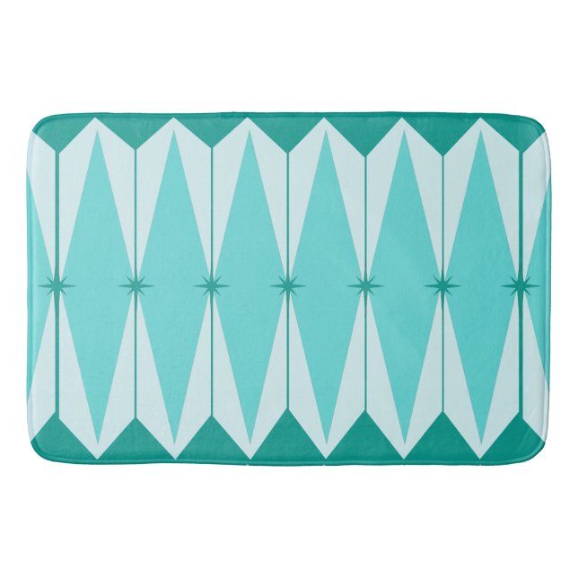 Geometrische Diamanten u. Sternexplosion-Bad-Matte Badematte (Vorderseite)