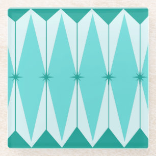 Geometrische Diamanten und Sternenexplosionen Glas Glasuntersetzer