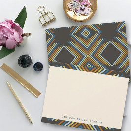 Geometrische Diamond-Mod Streifen Moderner Abschlu Dankeskarte