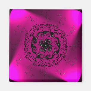 Geometrische digitale Kunst, gewundener lila Magnet