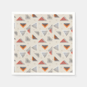 Geometrische Dreieck-Hand gezeichnetes Muster Serviette