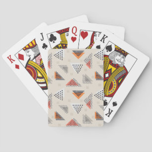 Geometrische Dreieck-Hand gezeichnetes Muster Spielkarten