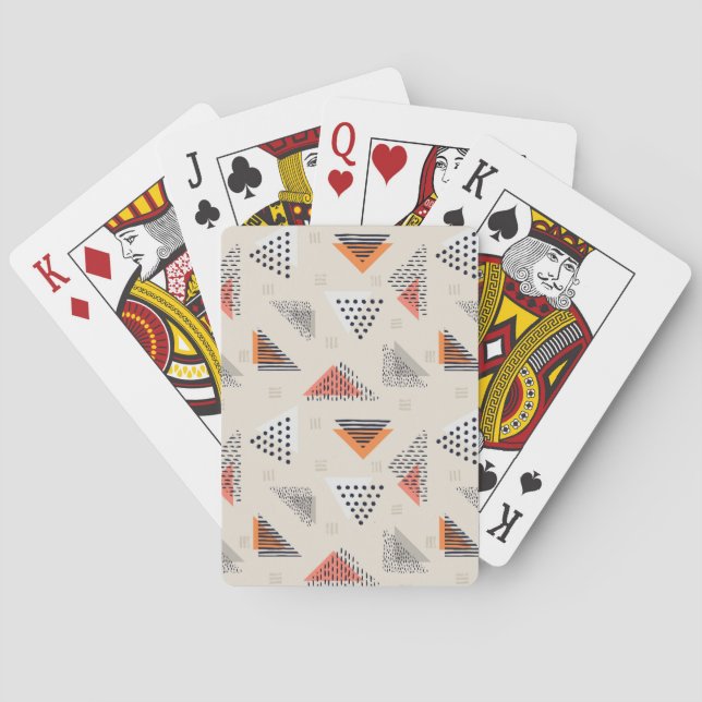 Geometrische Dreieck-Hand gezeichnetes Muster Spielkarten (Rückseite)