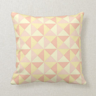 Geometrische Dreieck-Pastellpfirsich-Gelb-Kissen Kissen