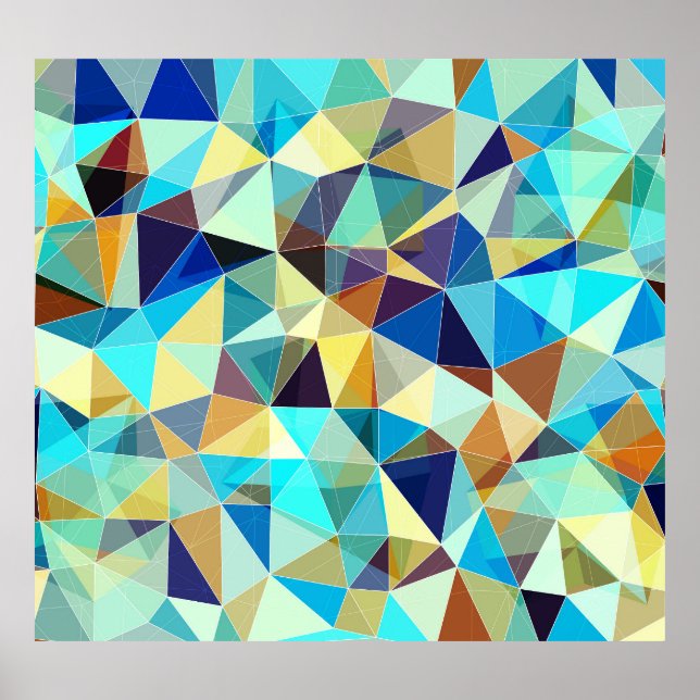 Geometrische Dreiecke: Farbiges Abstraktes Muster Poster (Vorne)