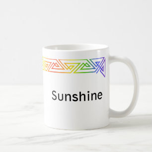 Geometrische Dreiecke mit Regenbogen, personalisie Kaffeetasse