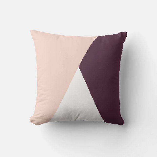 geometrische Dreiecke mit rosa und bordeauxrot Kissen (Vorderseite)