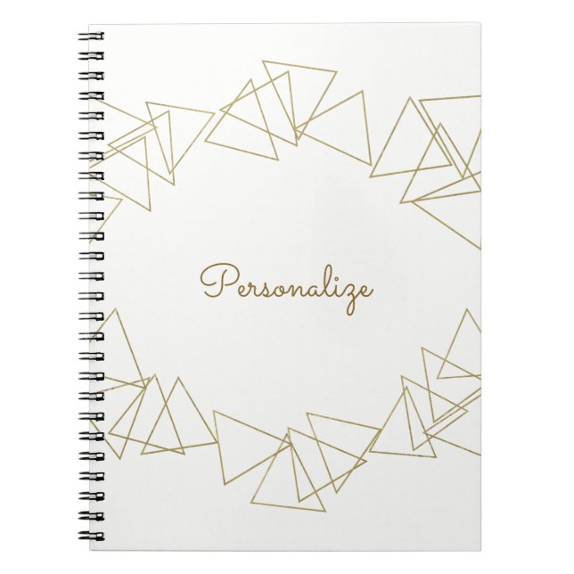 Geometrische Dreiecke Moderner Glamour Chic Glam Notizblock (Vorderseite)