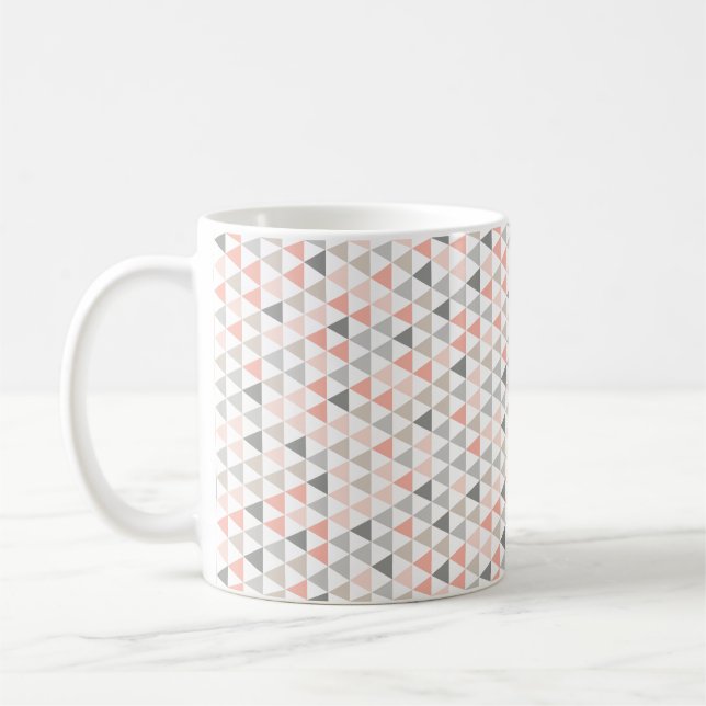 Geometrische Dreiecke Peach Moderne Neutrals Tasse (Links)
