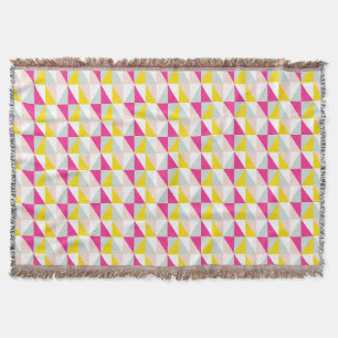 Geometrische Dreiecke rosa und gelbes Muster Decke