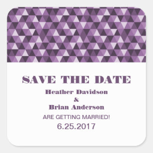 Geometrische Dreiecke Save the Date Aufkleber, Lil Quadratischer Aufkleber