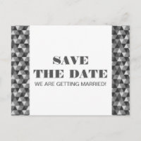 Geometrische Dreiecke Save the Date Postkarte, gra