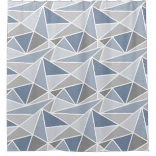 Geometrische Dreiecke, Schiefer Blau und Grau Duschvorhang
