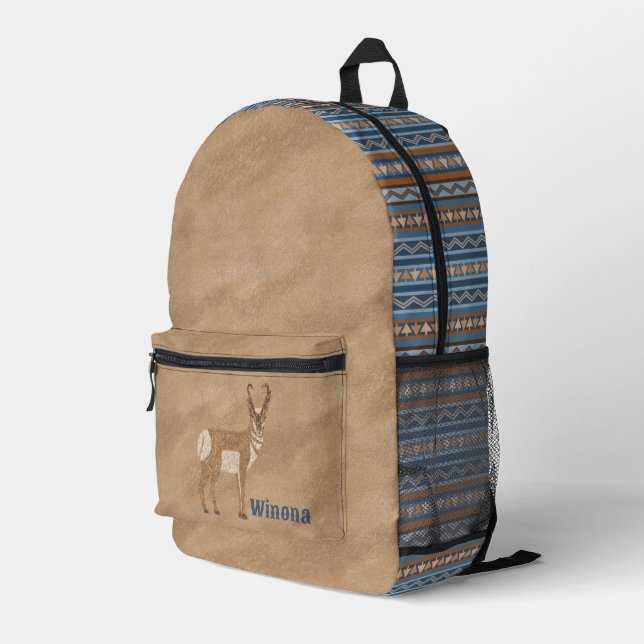 Geometrische Druckausgabe Personalisiert Bedruckter Rucksack (Rückseitige Ecke Rechts)