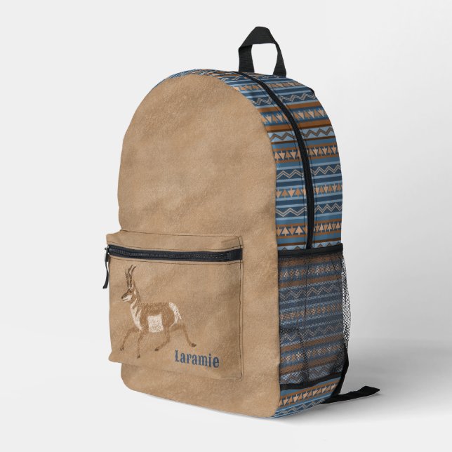 Geometrische Druckausgabe Personalisiert Bedruckter Rucksack (Rückseitige Ecke Rechts)