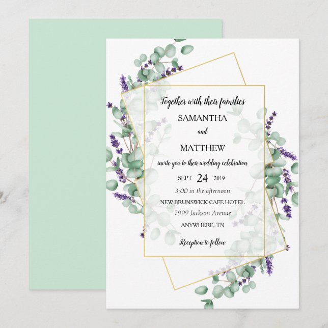 Geometrische Einladung (Vorne/Hinten)