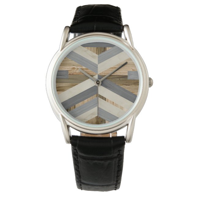 Geometrische Einlage Armbanduhr (Vorderseite)