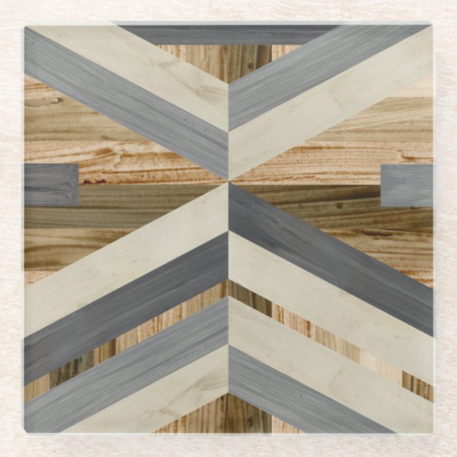 Geometrische Einlage Glasuntersetzer (Vorderseite)