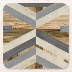 Geometrische Einlage Rechteckiger Pappuntersetzer