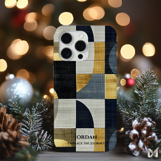 Geometrische Eleganz-Handyhülle – Navy und Gold Case-Mate iPhone Hülle
