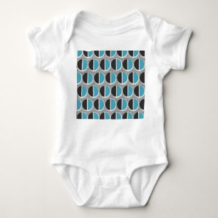 Geometrische Eleganz: Vintages Musterdesign. Baby Strampler