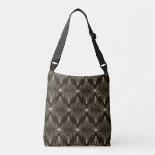 Geometrische Elemente, Vintage nahtlose Verzierung Tragetaschen Mit Langen Trägern