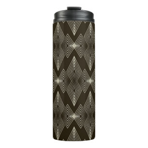 Geometrische Elemente, vintage nahtloses Ornament. Thermosbecher