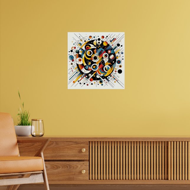 Geometrische Energiestöße - Abstrakte Circle Art Poster (Wohnzimmer 2)